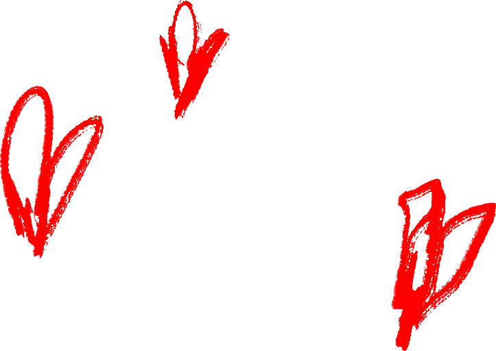 Decorative red hearts